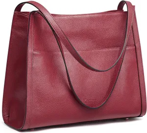 Kattee Leather Tote Bags for Women, Soft Leather Shoulder Purses and Handbags