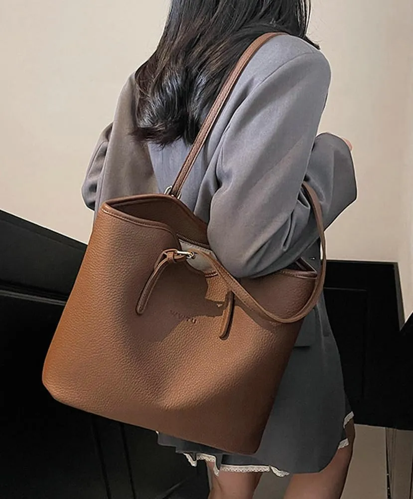 Large PU Leather Tote Bag for Women Zipper Shoulder Handbag Casual Satchel for Work Dating College