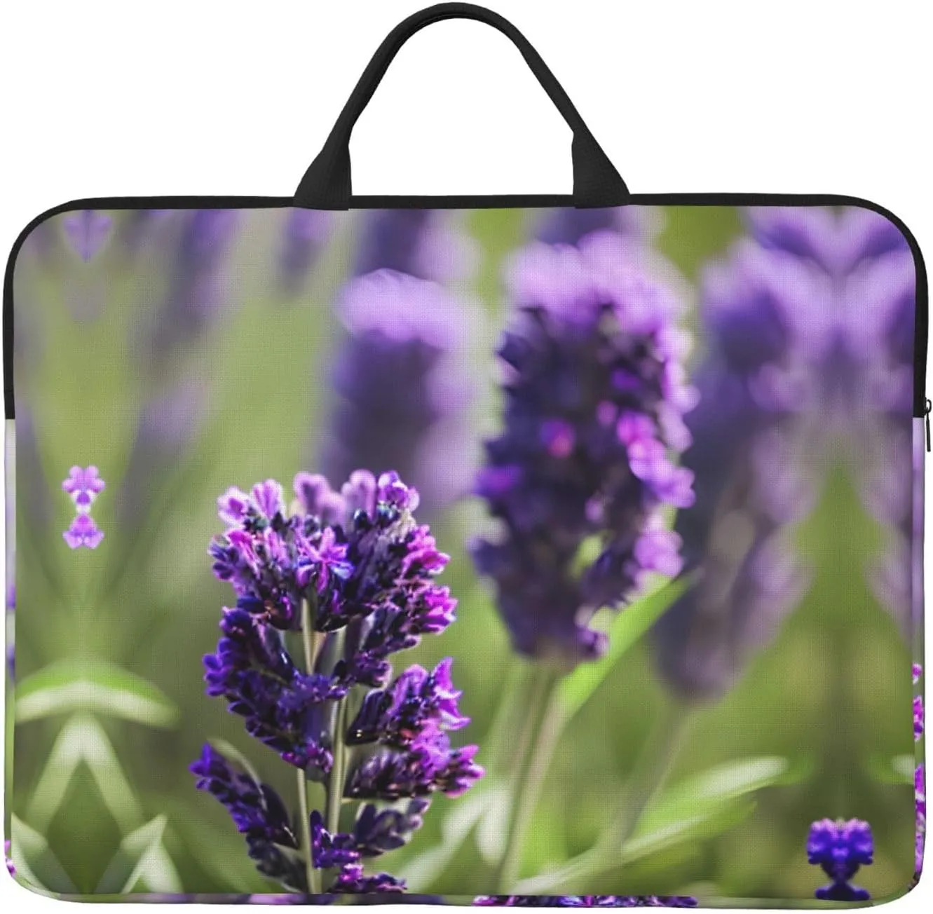 Lavender Colored Flowers 14in Laptop Case Sleeve Bag  Versatile Shoulder Messenger Briefcase, Designed for Business Travel