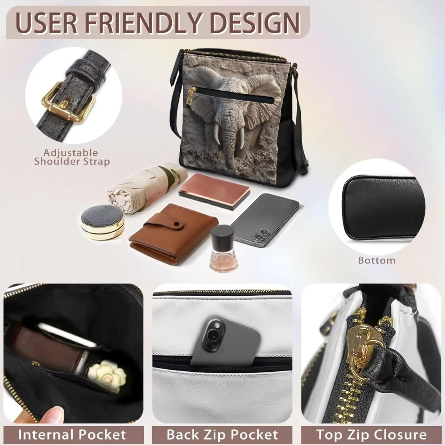 Leather Hobo Bags for Women Crossbody Trendy Shoulder Purses Multi Pockets