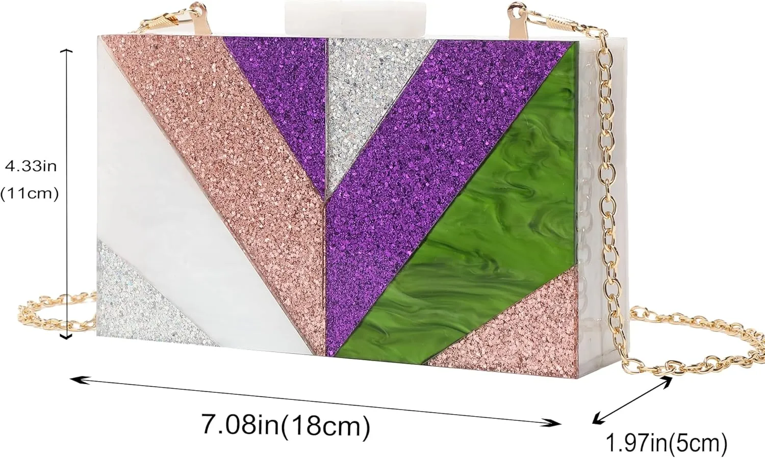 LETODE Acrylic Clutch Bags Purse Perspex Bag Handbags for Women