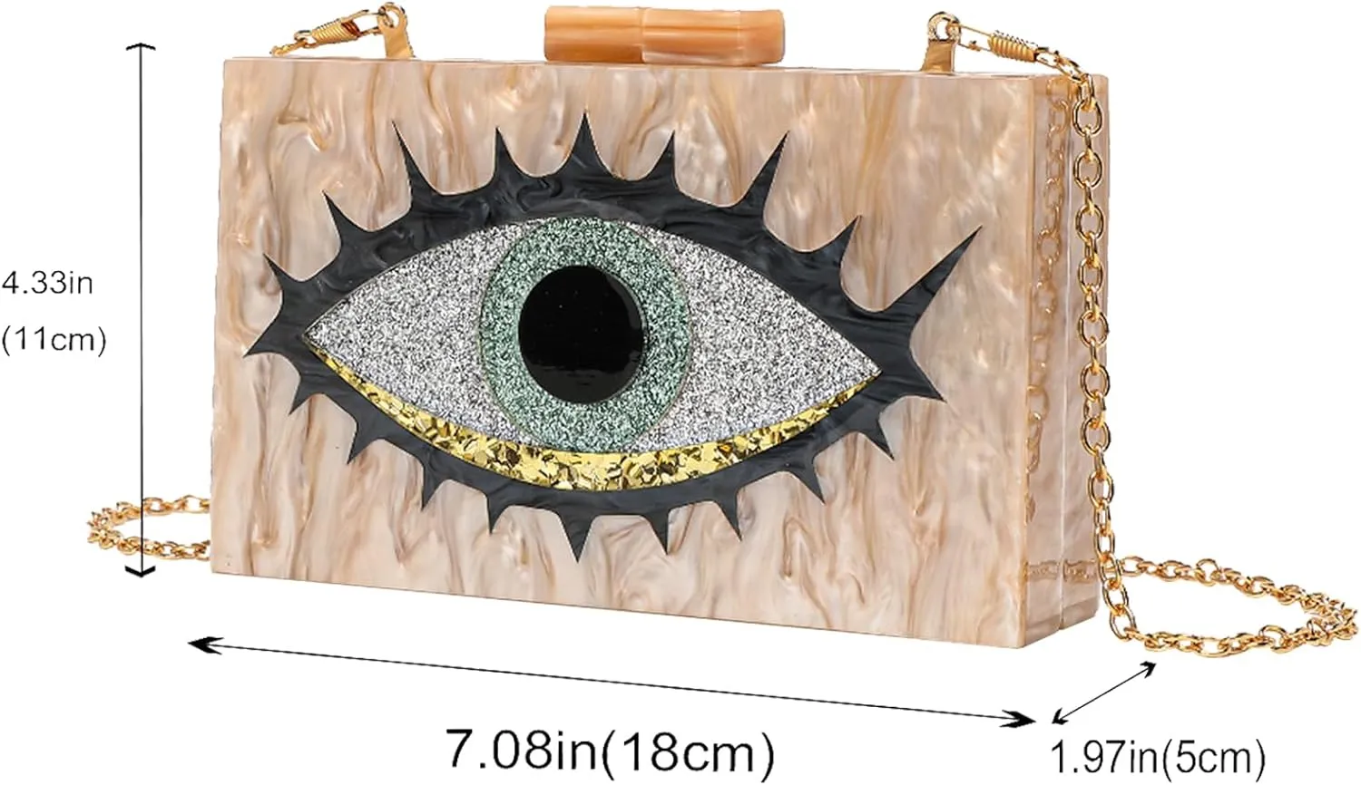 LETODE Acrylic Clutch Bags Purse Perspex Bag Handbags for Women