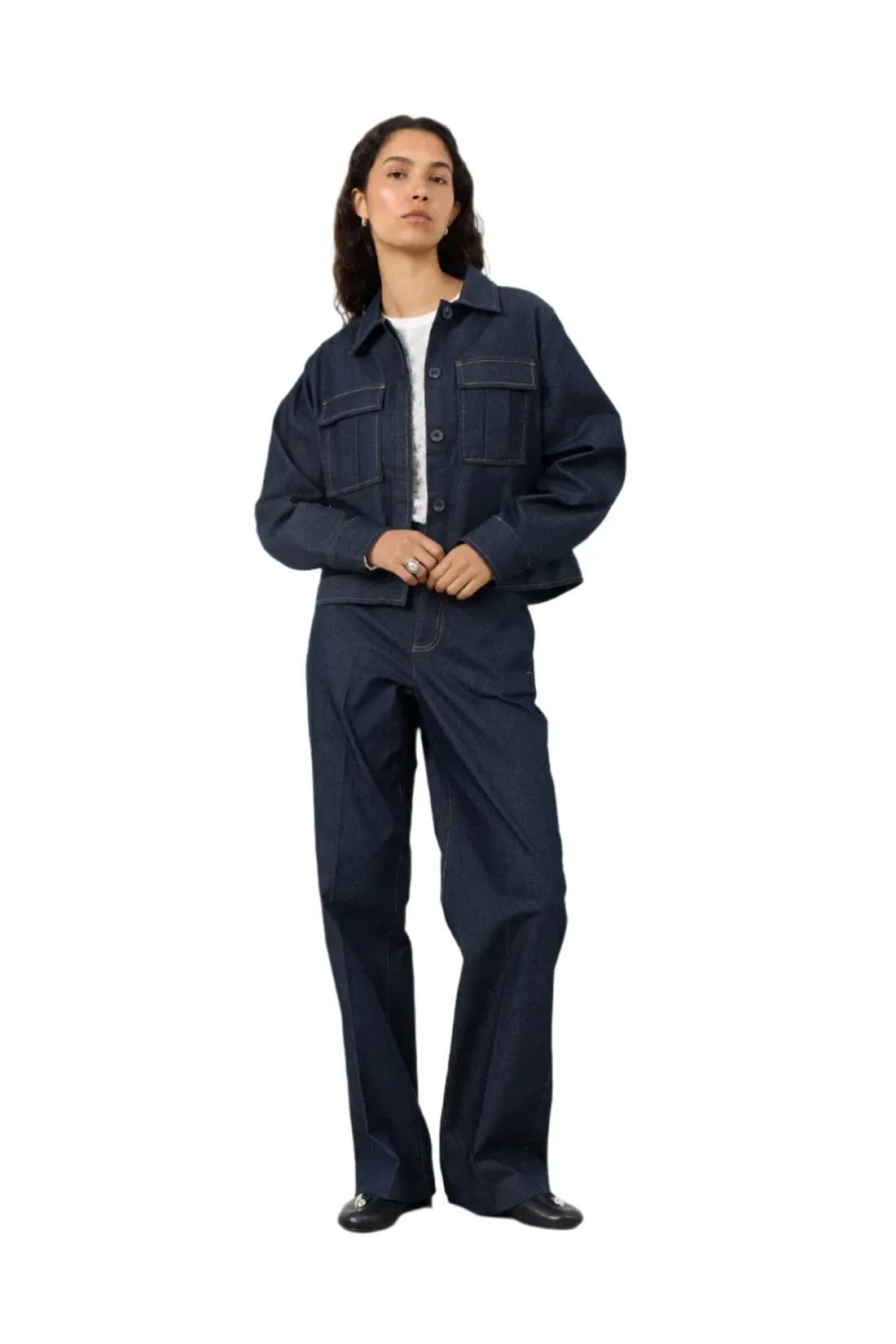 Leveté Room LR-INEZ 2 Jacket in Dark Denim