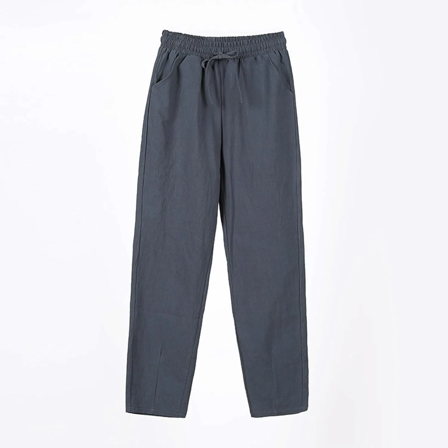Linen Pants for Women, Peasant Pants Linen Casual Straight Leg Drawstring Trendy