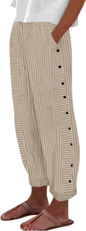 Linen Pants for Women, Peasant Pants WomenS Straight Leg Linen Casual Trendy