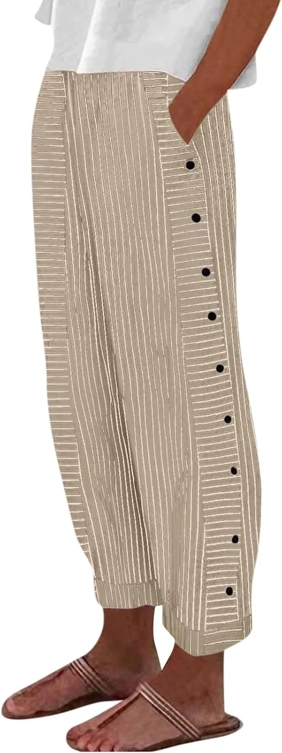 Linen Pants for Women, Peasant Pants WomenS Straight Leg Linen Casual Trendy