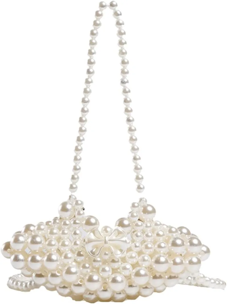 Luxury Pearl Bag Chain Bag Purse Bags, Artificial Pearl Clutch Crossbody Handmade Bags Evening Bags for Party Wedding Bridal Party Travel Prom 73