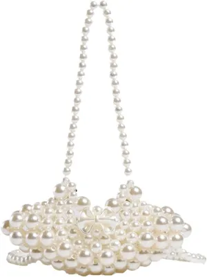 Luxury Pearl Bag Chain Bag Purse Bags, Artificial Pearl Clutch Crossbody Handmade Bags Evening Bags for Party Wedding Bridal Party Travel Prom 73