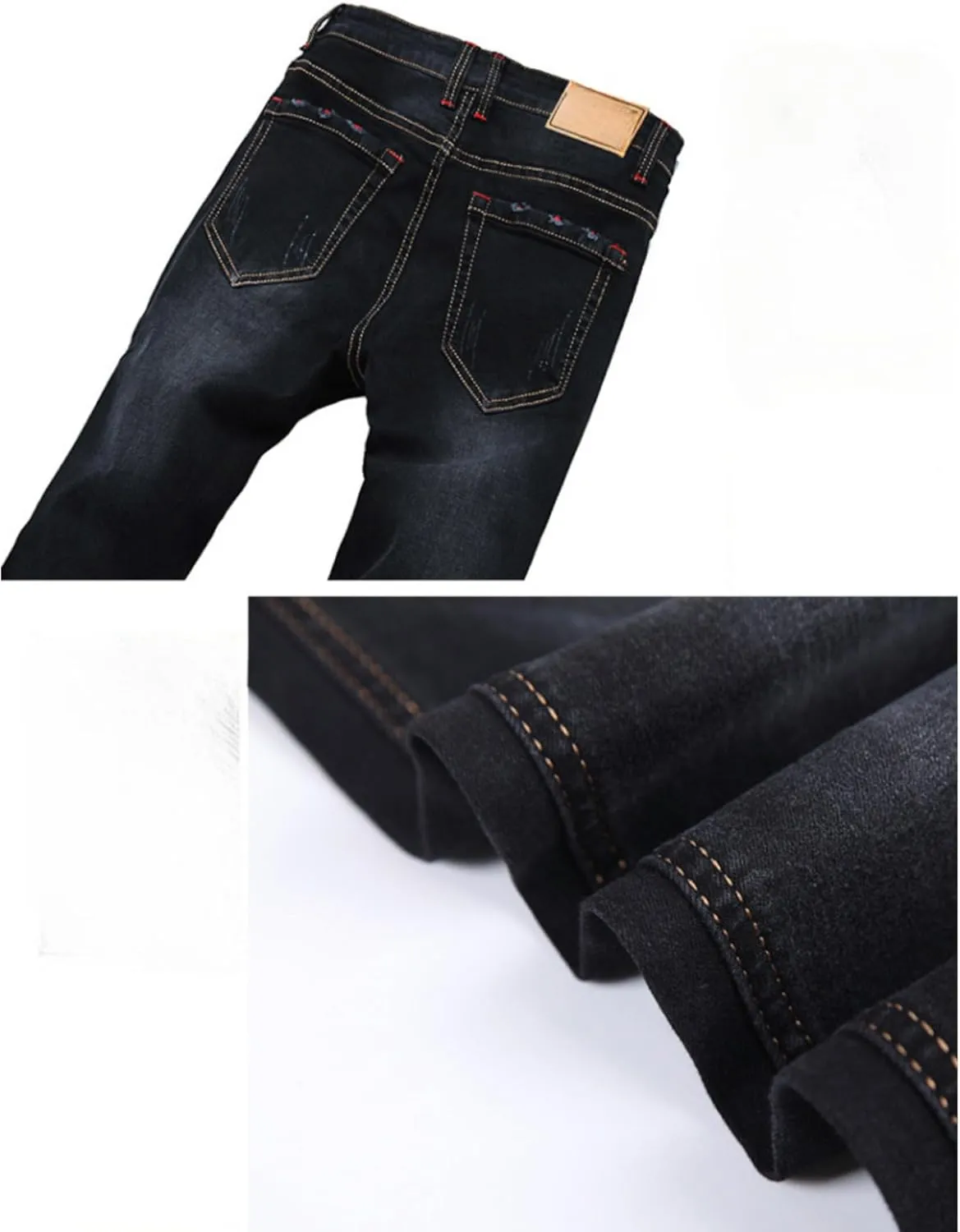 Men's Classic Relaxed Fit Jean Lightweight Straight Leg Washed Denim Jeans Retro Distressed Loose Fit Jean Pants