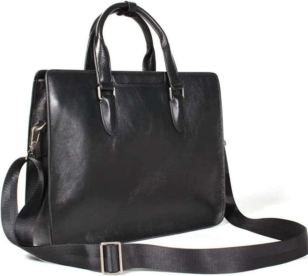 Men's Handbag Leather Work Business Briefcase Men's Bag Layer Cowhide Computer Bag Large Capacity