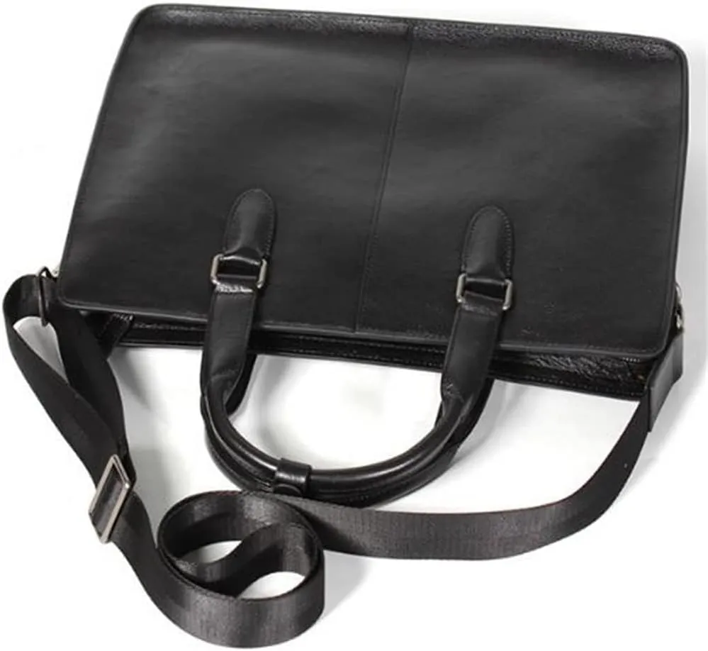 Men's Handbag Leather Work Business Briefcase Men's Bag Layer Cowhide Computer Bag Large Capacity