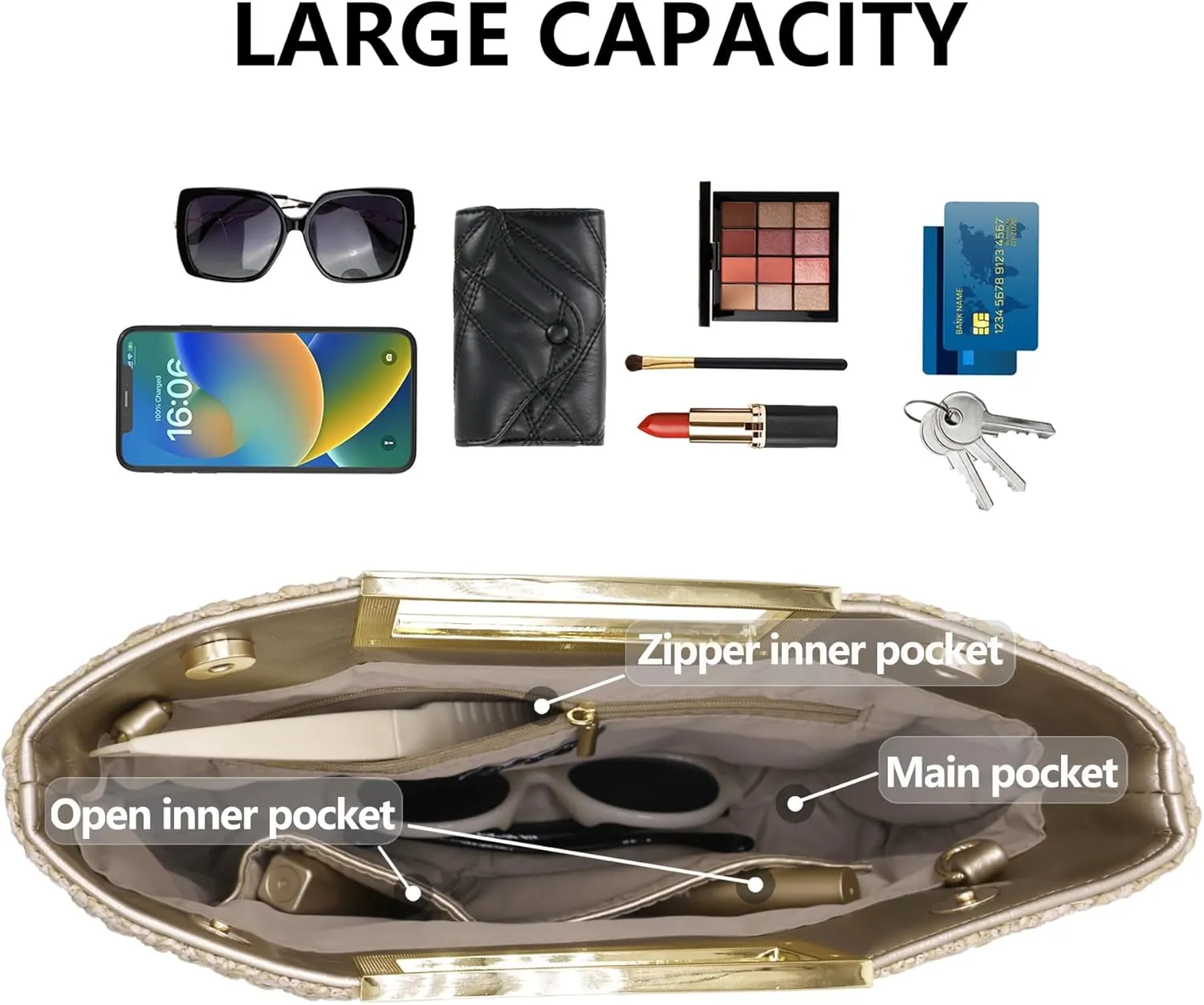 Milisente Clutch Purses for Women Formal Casual Sparkly PU Leather Handbag Purse with Handle for Prom Cocktail Wedding