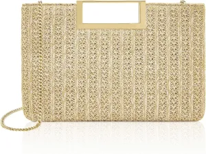 Milisente Clutch Purses for Women Formal Casual Sparkly PU Leather Handbag Purse with Handle for Prom Cocktail Wedding
