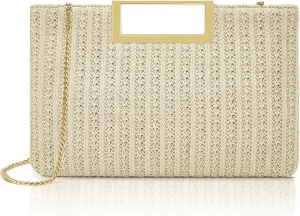 Milisente Clutch Purses for Women Formal Casual Sparkly PU Leather Handbag Purse with Handle for Prom Cocktail Wedding
