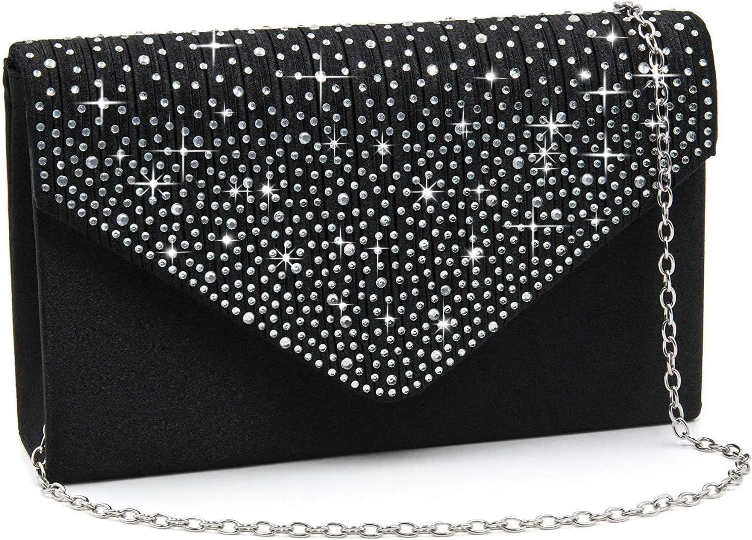 Milisente Evening Bag for Women Glitter Rhinestone Wedding Evening Purse Crystal Envelope Crossbody Shoulder Clutch Bags