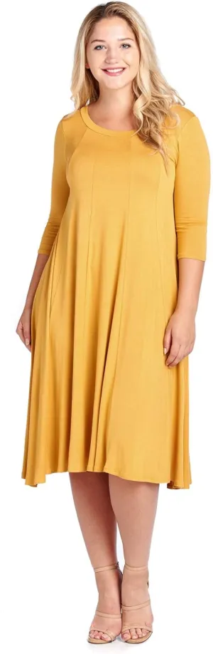 Modern Kiwi Women's Plus Size Long Sleeve Flowy Maxi Dress (1X-4X)