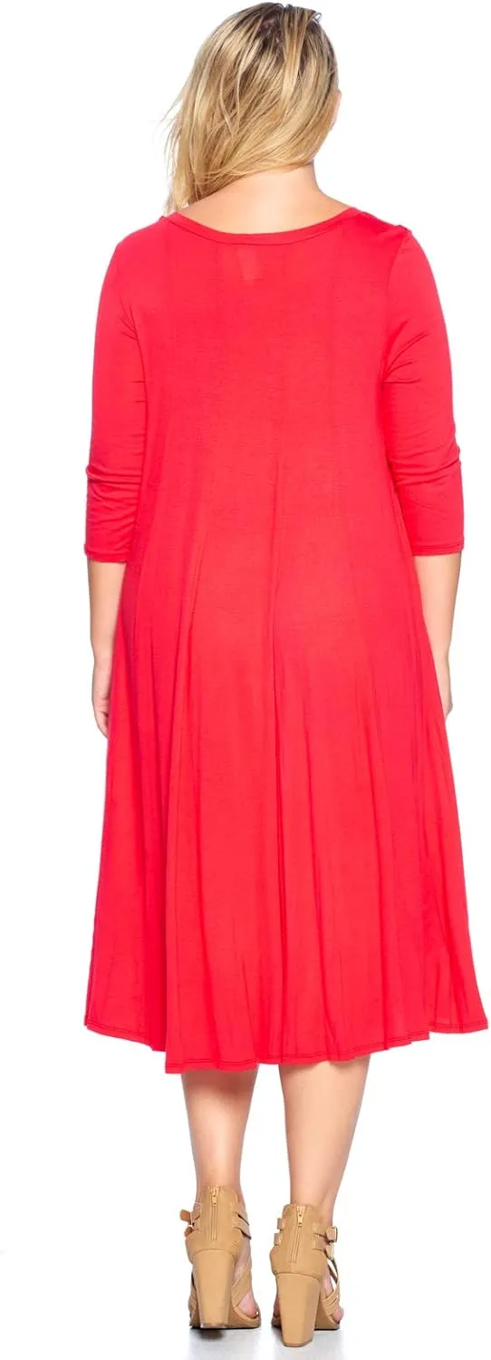 Modern Kiwi Women's Plus Size Long Sleeve Flowy Maxi Dress (1X-4X)
