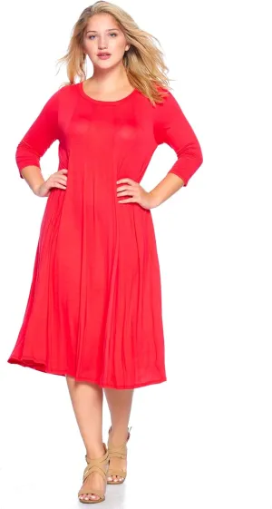 Modern Kiwi Women's Plus Size Long Sleeve Flowy Maxi Dress (1X-4X)