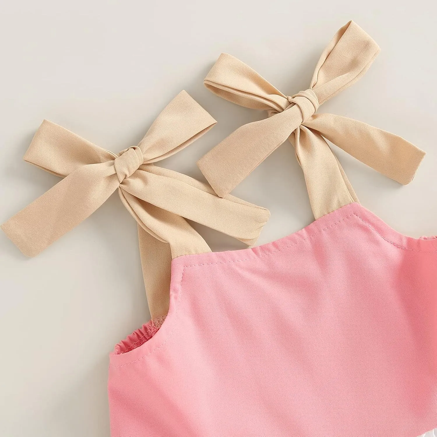 MoZiKQin Toddler Little Baby Girl Dress Suspender Strap Color Block Dresses Princess Beach Summer Sundress with Headband