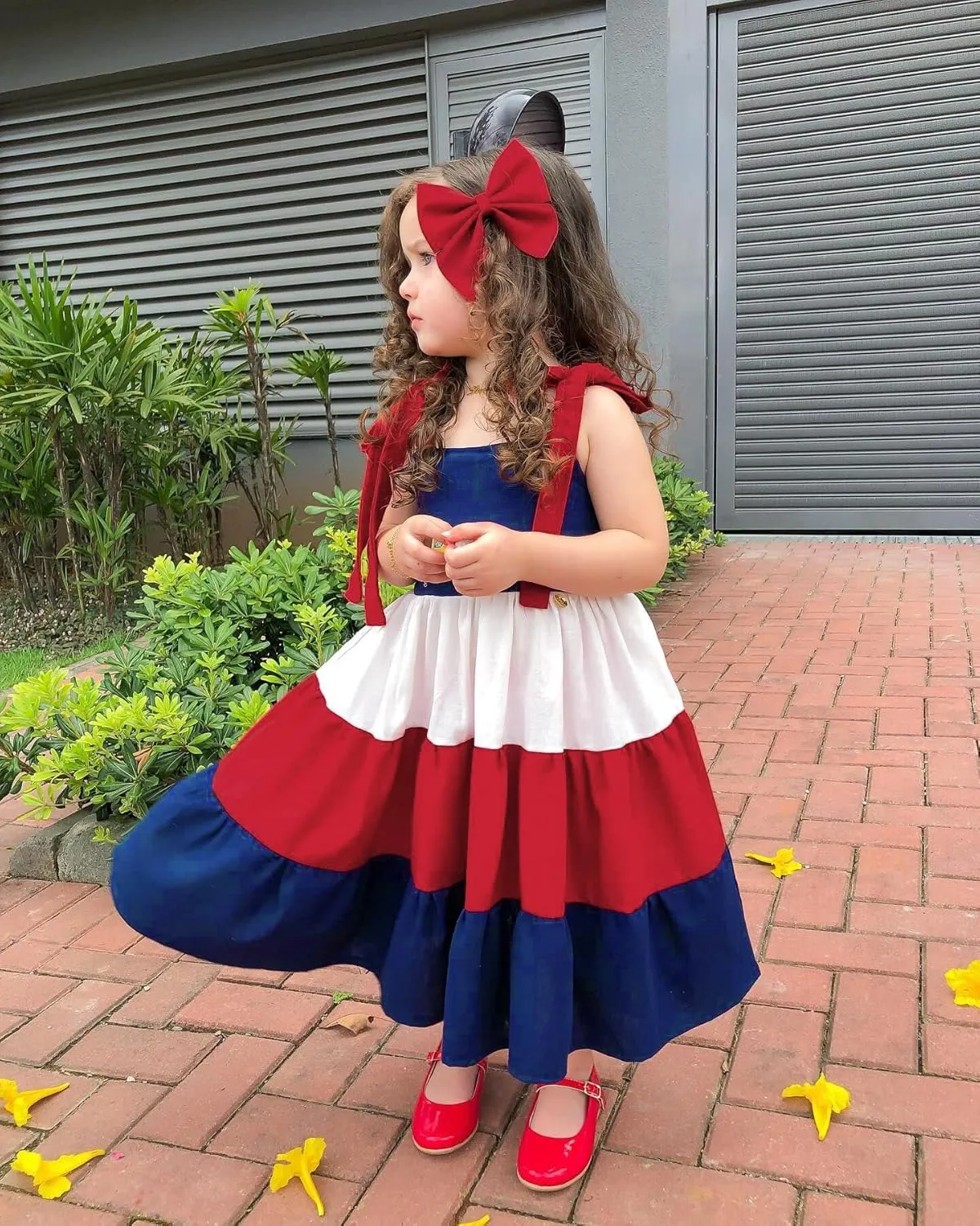 MoZiKQin Toddler Little Baby Girl Dress Suspender Strap Color Block Dresses Princess Beach Summer Sundress with Headband