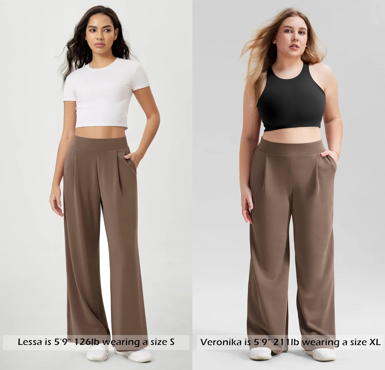 ODODOS Modal Soft Wide Leg Pants for Women High Waist Casual Relaxed Pants with Pockets-27/29"/ 31" Inseam
