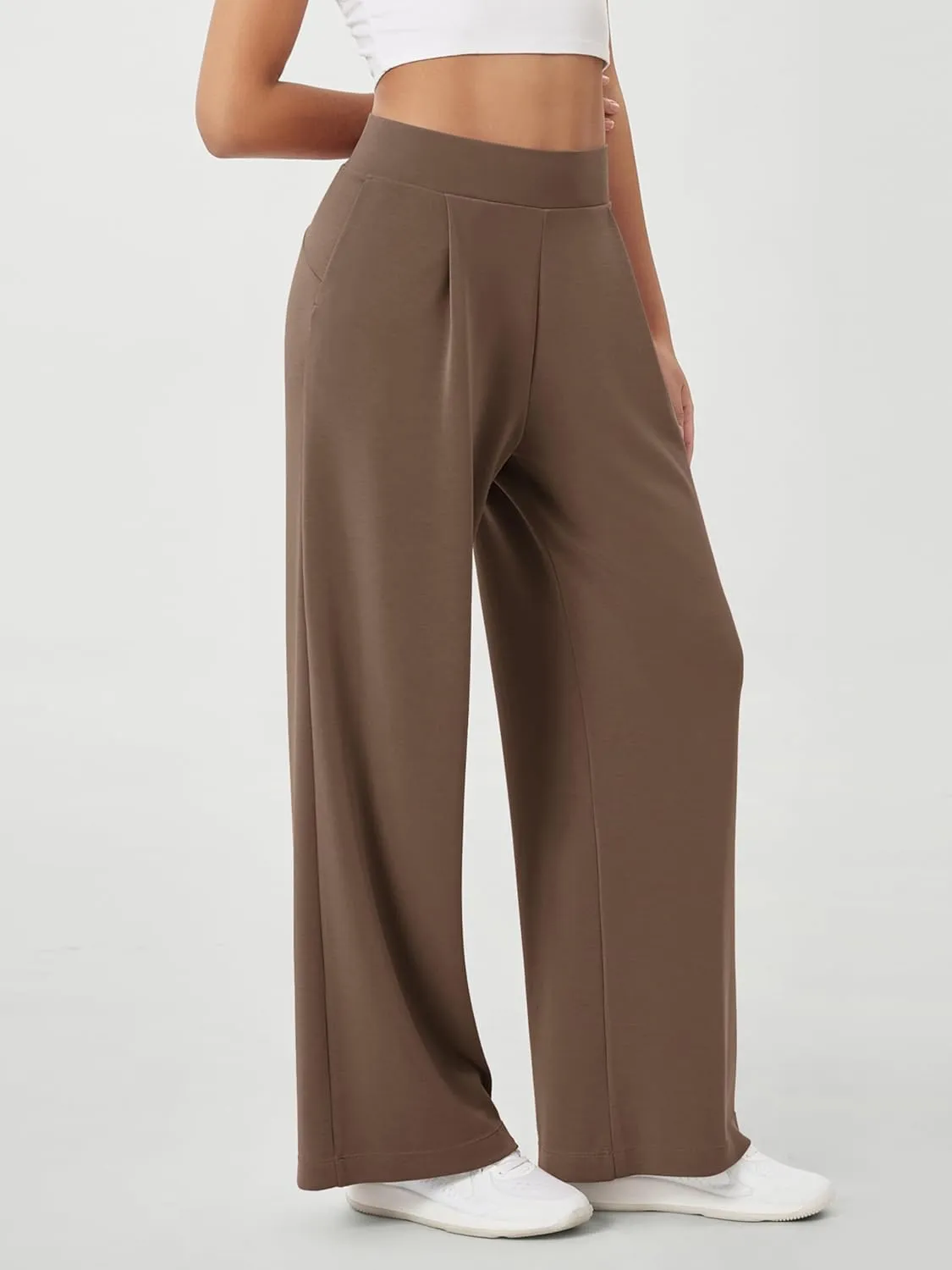 ODODOS Modal Soft Wide Leg Pants for Women High Waist Casual Relaxed Pants with Pockets-27/29"/ 31" Inseam