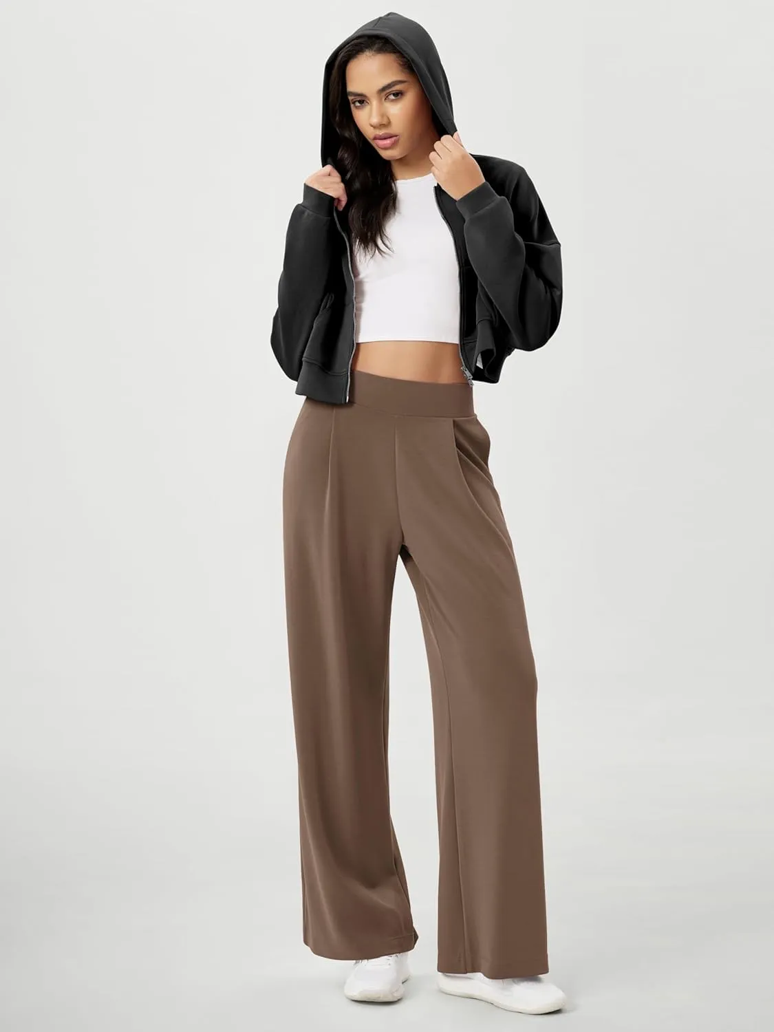 ODODOS Modal Soft Wide Leg Pants for Women High Waist Casual Relaxed Pants with Pockets-27/29"/ 31" Inseam