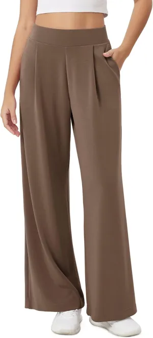 ODODOS Modal Soft Wide Leg Pants for Women High Waist Casual Relaxed Pants with Pockets-27/29"/ 31" Inseam