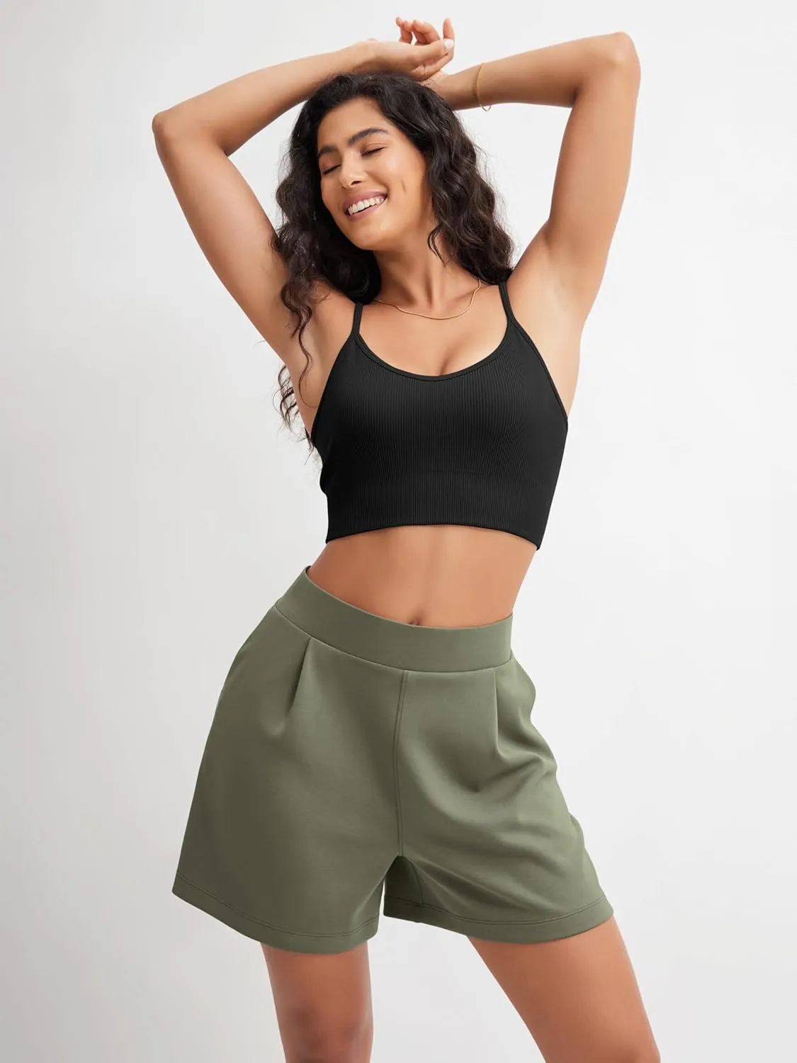 ODODOS Modal Soft Wide Leg Shorts for Women High Waist Casual Relaxed Shorts with Pockets-Inseam 4"/ 6"