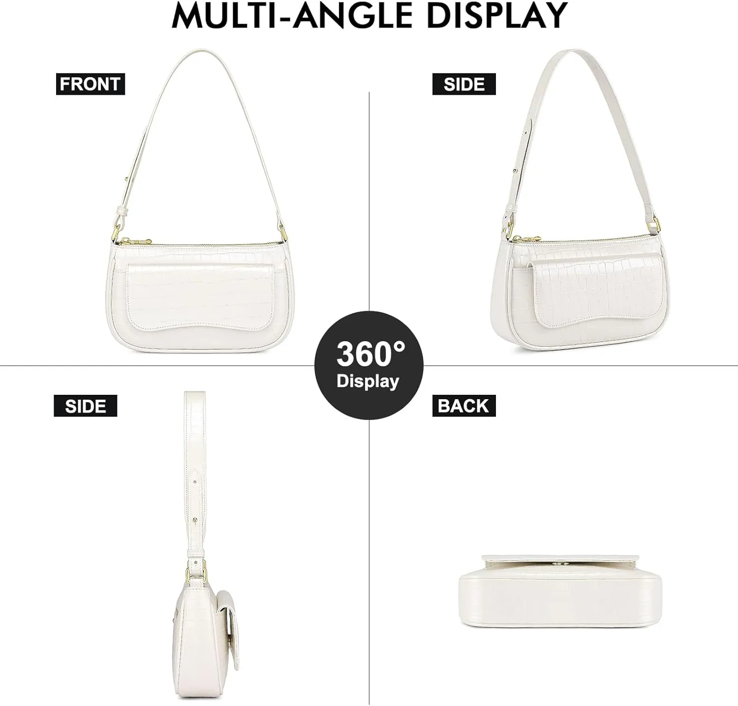 Peacocktion Shoulder Bag for Women Trendy Small Vegan Leather Crossbody Purses Handbags