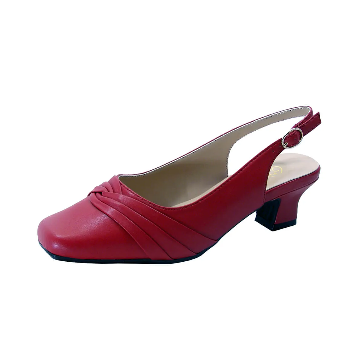 PEERAGE Mabel Women's Wide Width Leather Low Heel Slingback Pumps