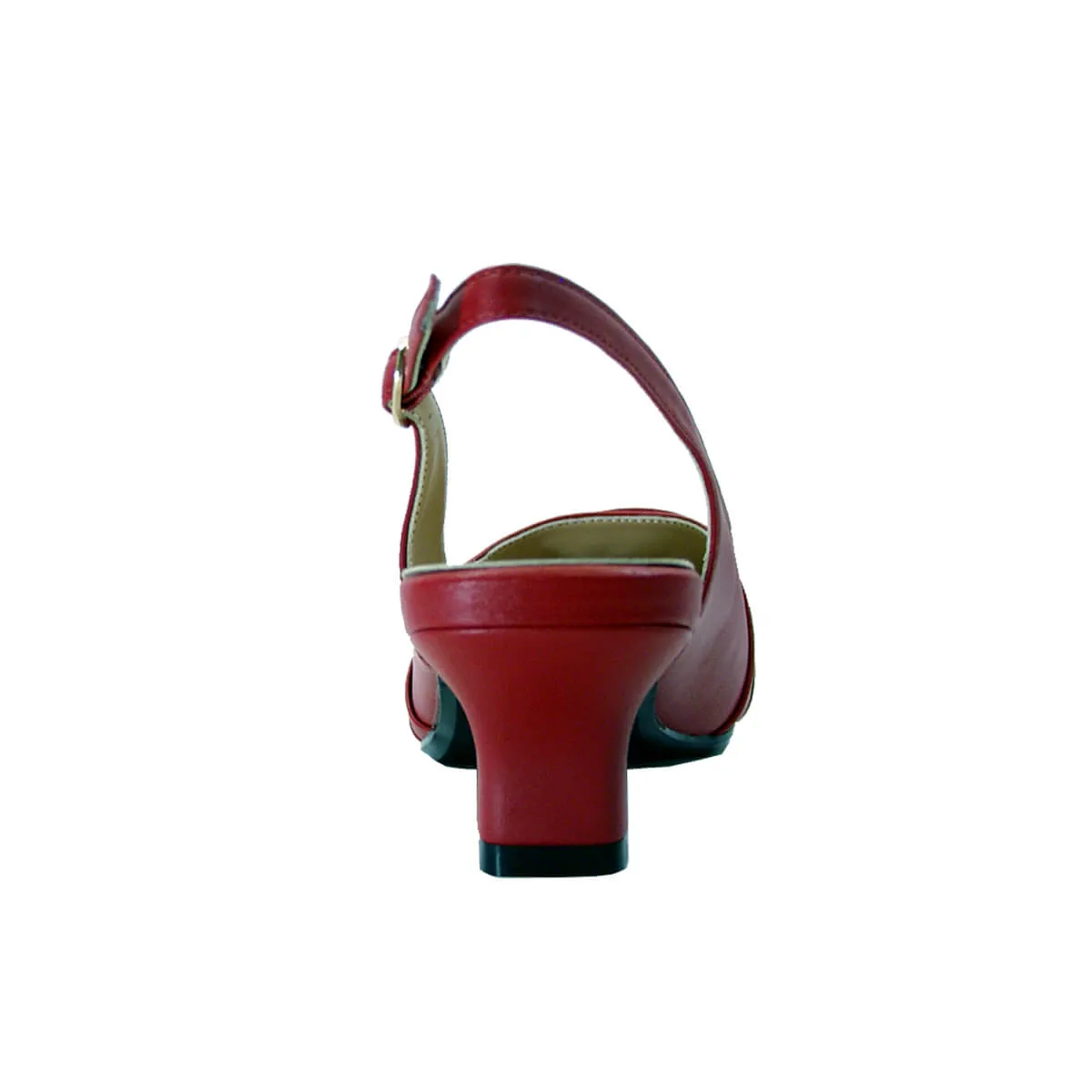 PEERAGE Mabel Women's Wide Width Leather Low Heel Slingback Pumps