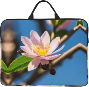 pink almond blossom 14in Laptop Case Sleeve Bag  Versatile Shoulder Messenger Briefcase, Designed for Business Travel
