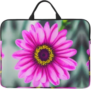 Pink Flower 14in Laptop Case Sleeve Bag  Versatile Shoulder Messenger Briefcase, Designed for Business Travel