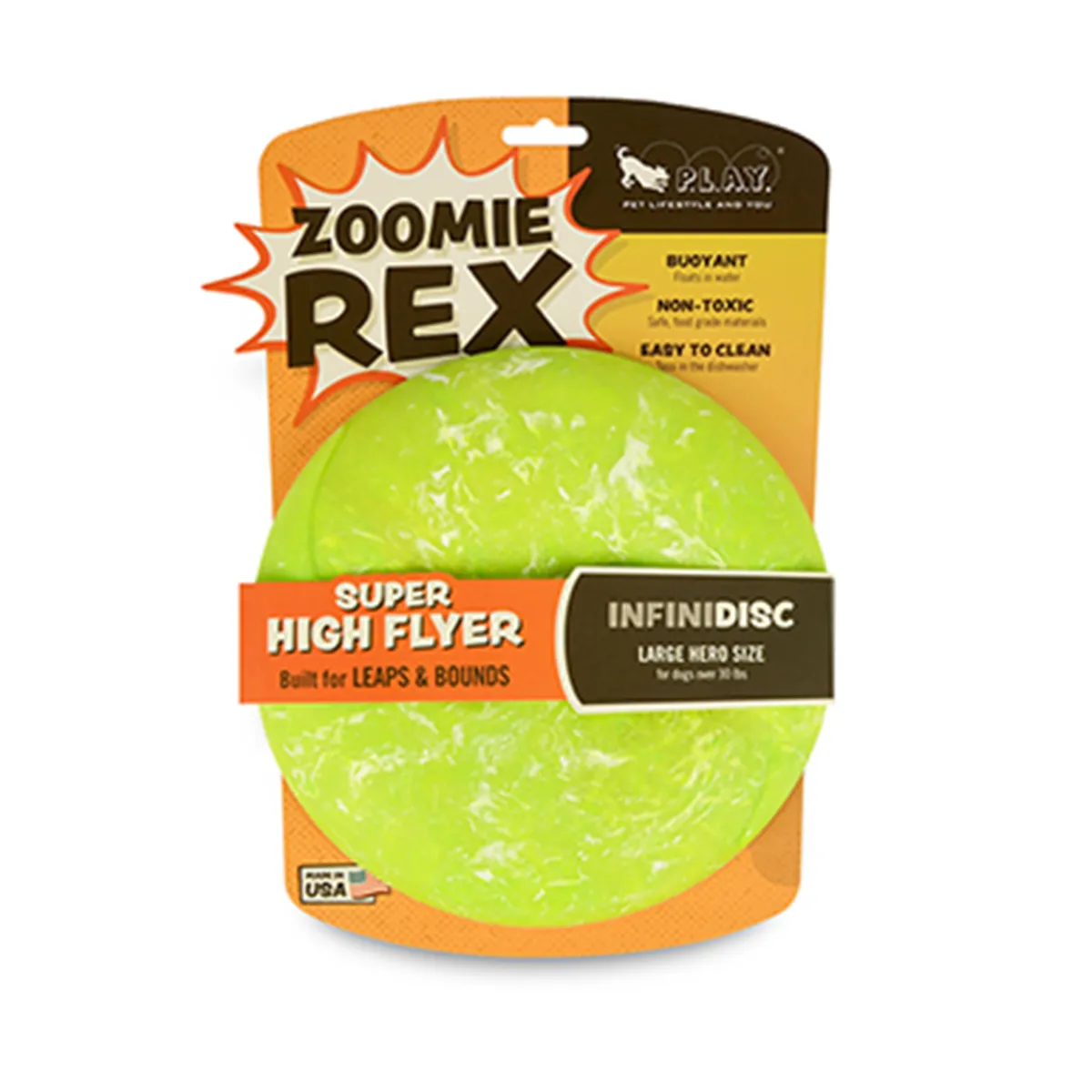 P.L.A.Y. ZoomieRex Disc Dog Toy - Green