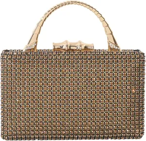 Pocadri Womens Evening Bag Handbag Rhinestone Crystal Clutch Purses Elegant Formal Party Bridal Clutch with Chain Wedding