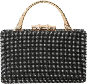 Pocadri Womens Evening Bag Handbag Rhinestone Crystal Clutch Purses Elegant Formal Party Bridal Clutch with Chain Wedding