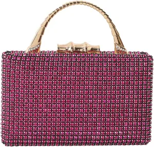 Pocadri Womens Evening Bag Handbag Rhinestone Crystal Clutch Purses Elegant Formal Party Bridal Clutch with Chain Wedding