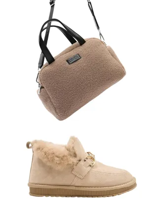 Puff Buckle Beige   Nestle Beige