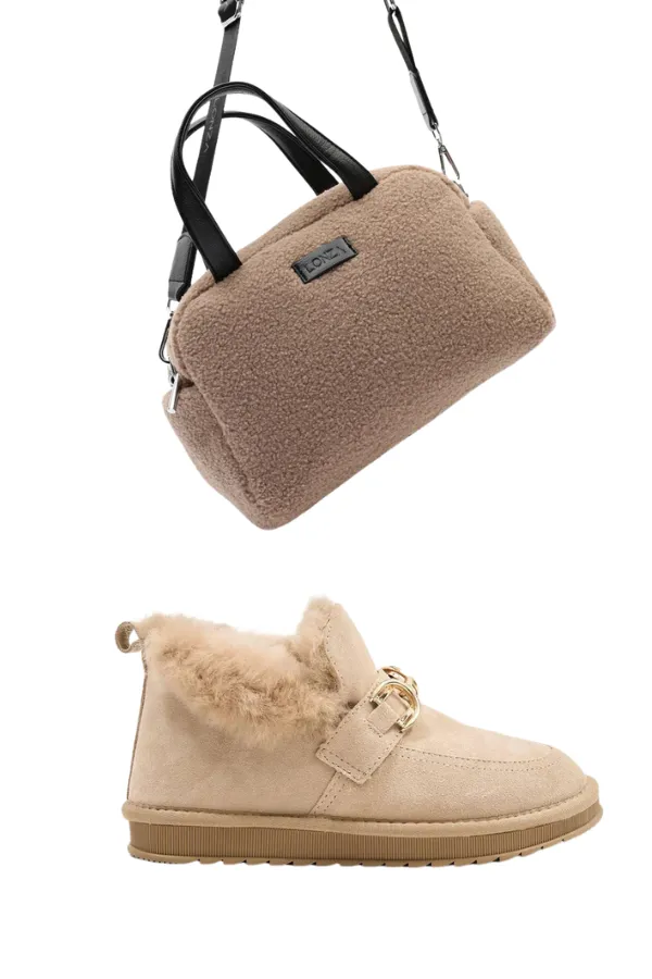 Puff Buckle Beige   Nestle Beige