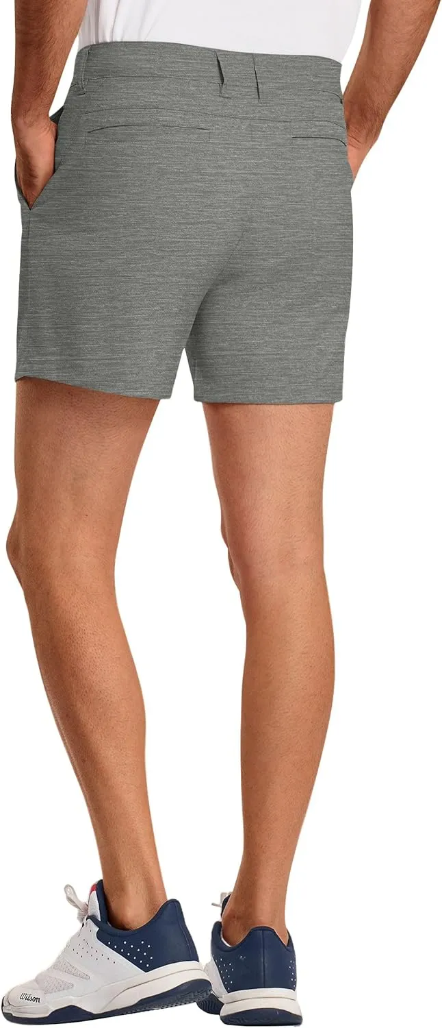PULI Golf Shorts Men 5 Inch Inseam Relaxed Fit Stretch Dress Lightweight Casual Travel Quick Dry Summer Shorts