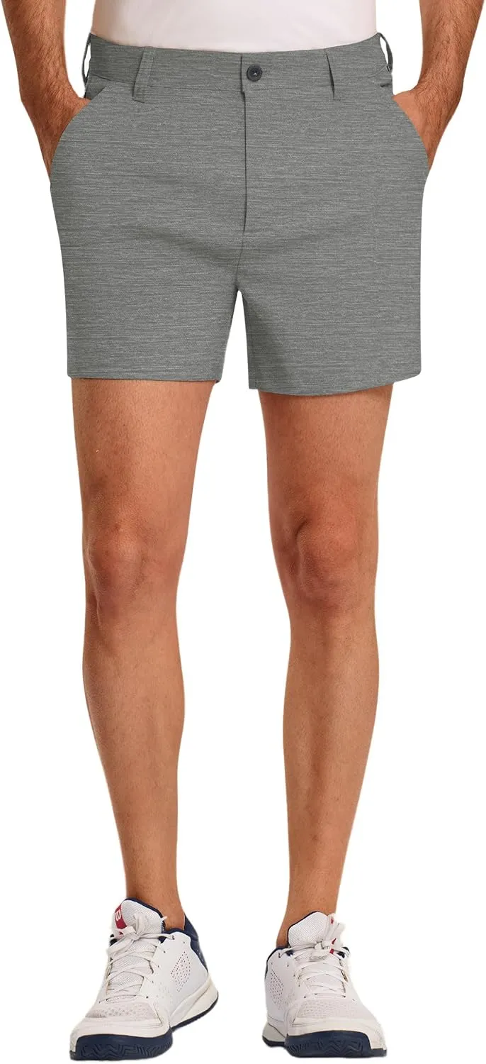 PULI Golf Shorts Men 5 Inch Inseam Relaxed Fit Stretch Dress Lightweight Casual Travel Quick Dry Summer Shorts