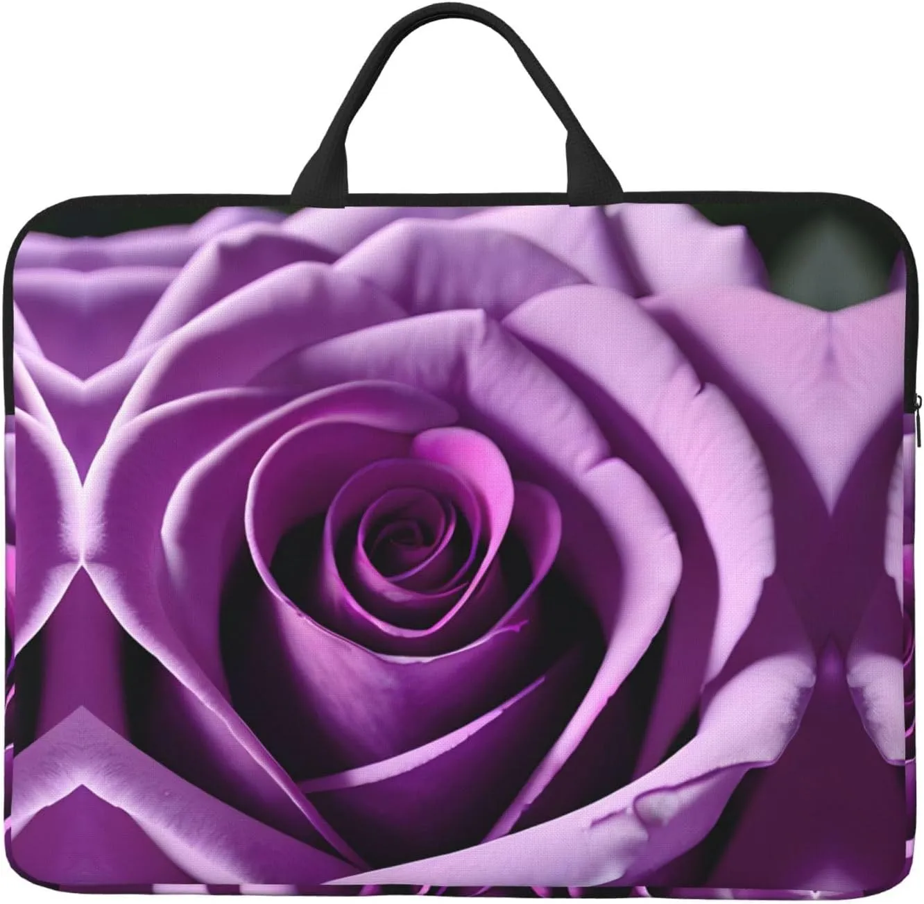 Purple Rose 14in Laptop Case Sleeve Bag  Versatile Shoulder Messenger Briefcase, Designed for Business Travel