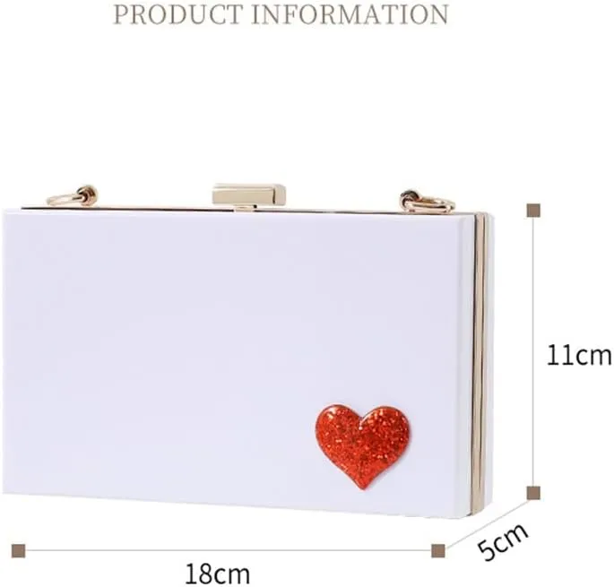 RAN Banquet Evening Bag Women's Clutch Acrylic Purse for Women Metal Chain Shoulder Party Day Clutch, Flap Design