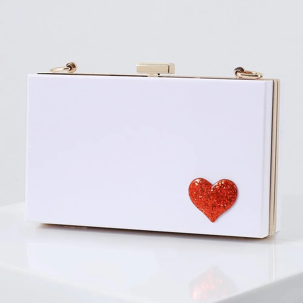 RAN Banquet Evening Bag Women's Clutch Acrylic Purse for Women Metal Chain Shoulder Party Day Clutch, Flap Design