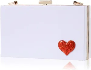 RAN Banquet Evening Bag Women's Clutch Acrylic Purse for Women Metal Chain Shoulder Party Day Clutch, Flap Design