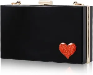 RAN Banquet Evening Bag Women's Clutch Acrylic Purse for Women Metal Chain Shoulder Party Day Clutch, Flap Design