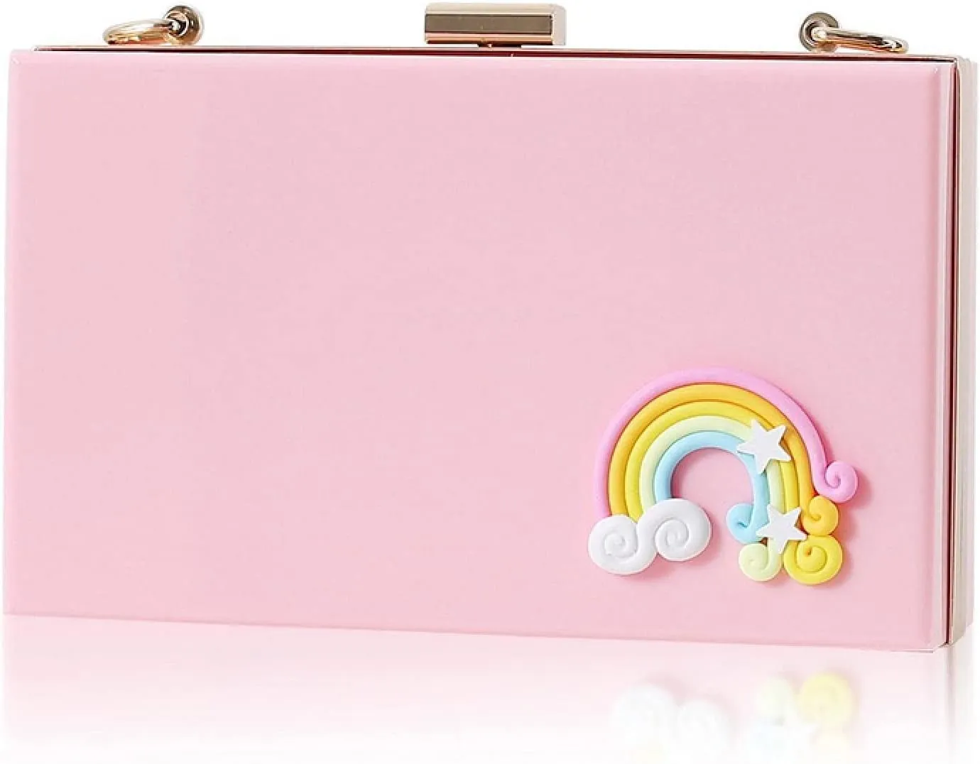 RAN Banquet Evening Bag Women's Clutch Acrylic Purse for Women Metal Chain Shoulder Party Day Clutch, Flap Design