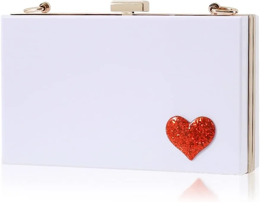 RAN Banquet Evening Bag Women's Clutch Acrylic Purse for Women Metal Chain Shoulder Party Day Clutch, Flap Design