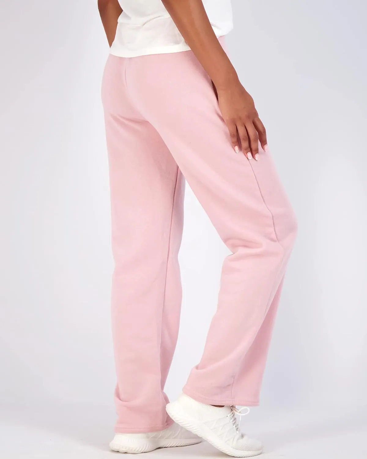 Real Essentials 3 Pack: Women's Relaxed Fit Fleece Open Bottom Sweatpants - Casual Athleisure (Available in Plus)